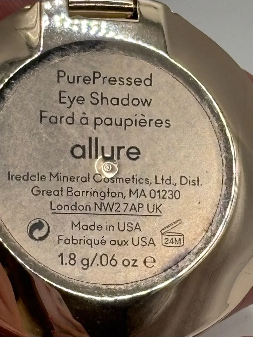Iredale Pure Pressed Eye Shadow Allure Single Shadow Makeup Tested